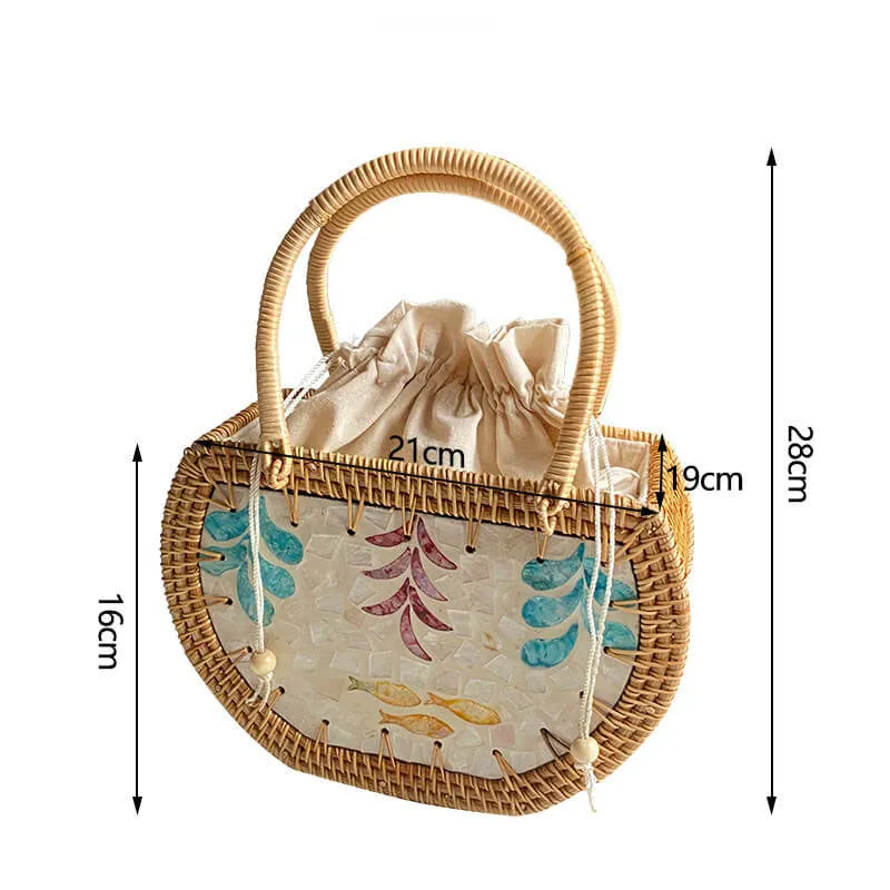 Shell Straw Rattan Handbags -Showtown