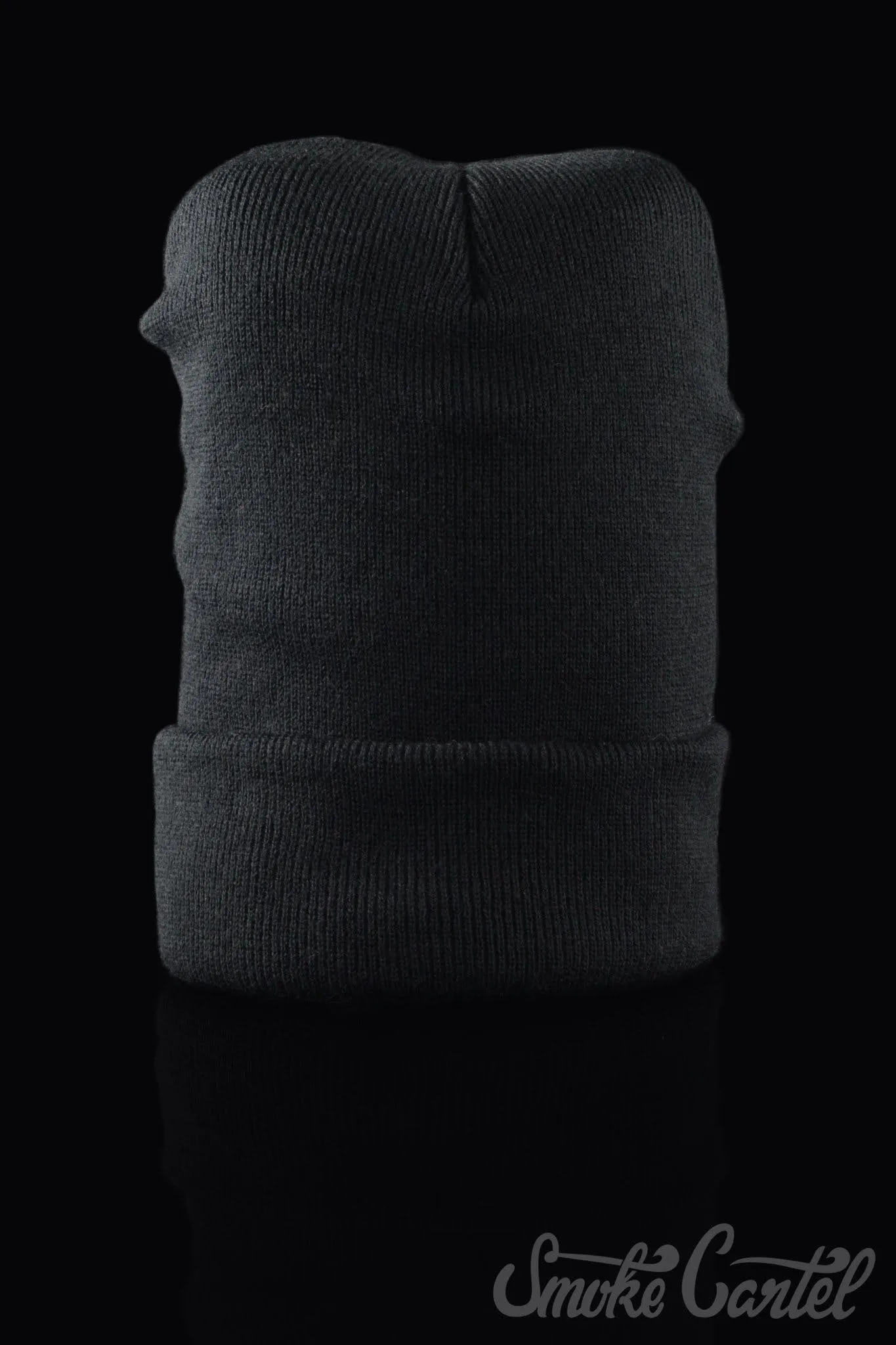 Smoke Cartel Black Cuff Beanie with Embroidered Logo
