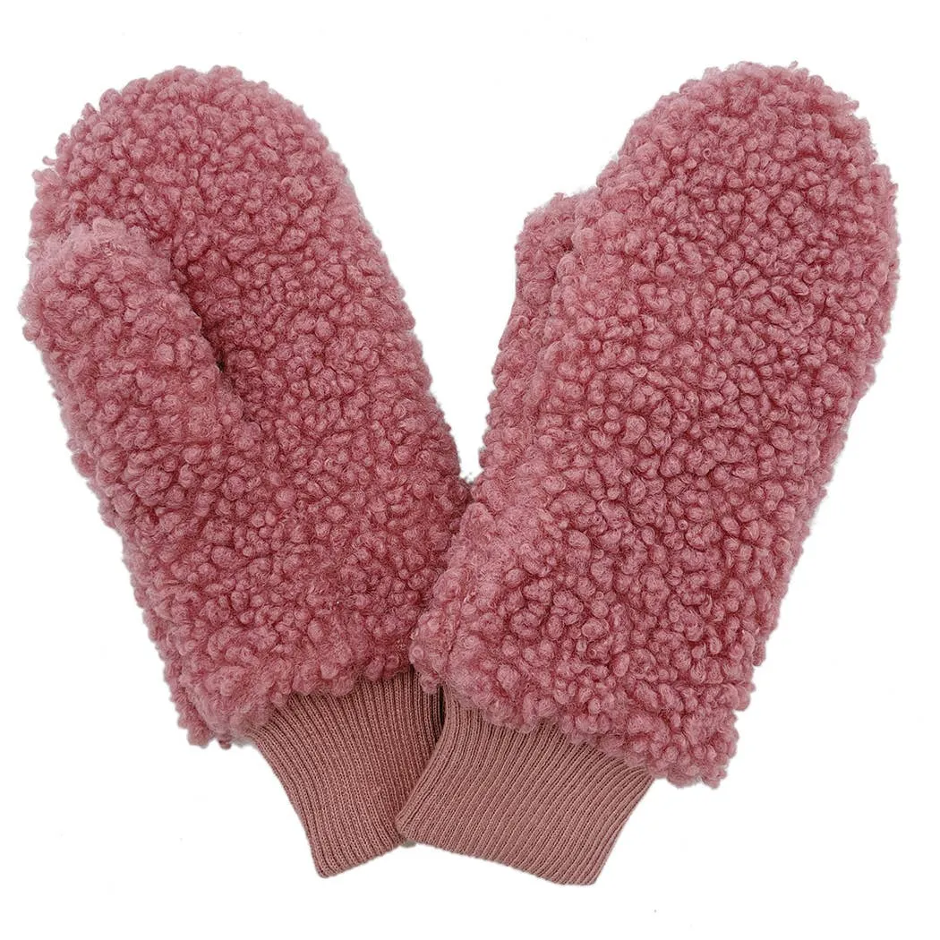 Solid Sherpa Mittens