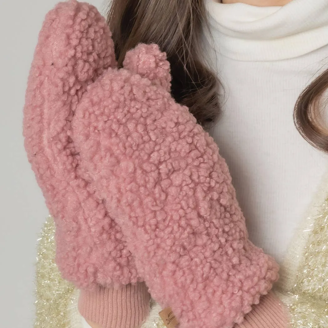 Solid Sherpa Mittens