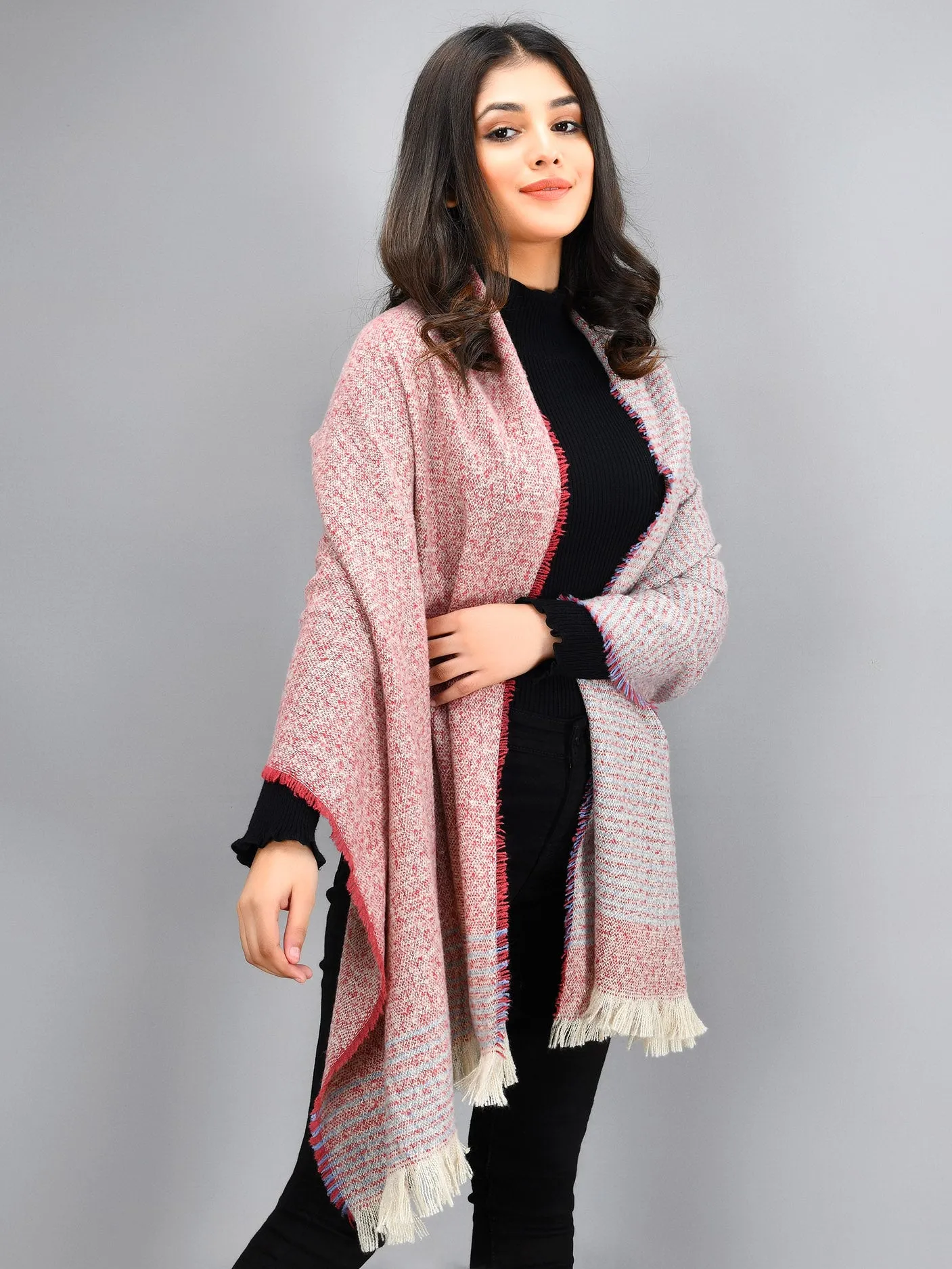 Striped Shawl - Red