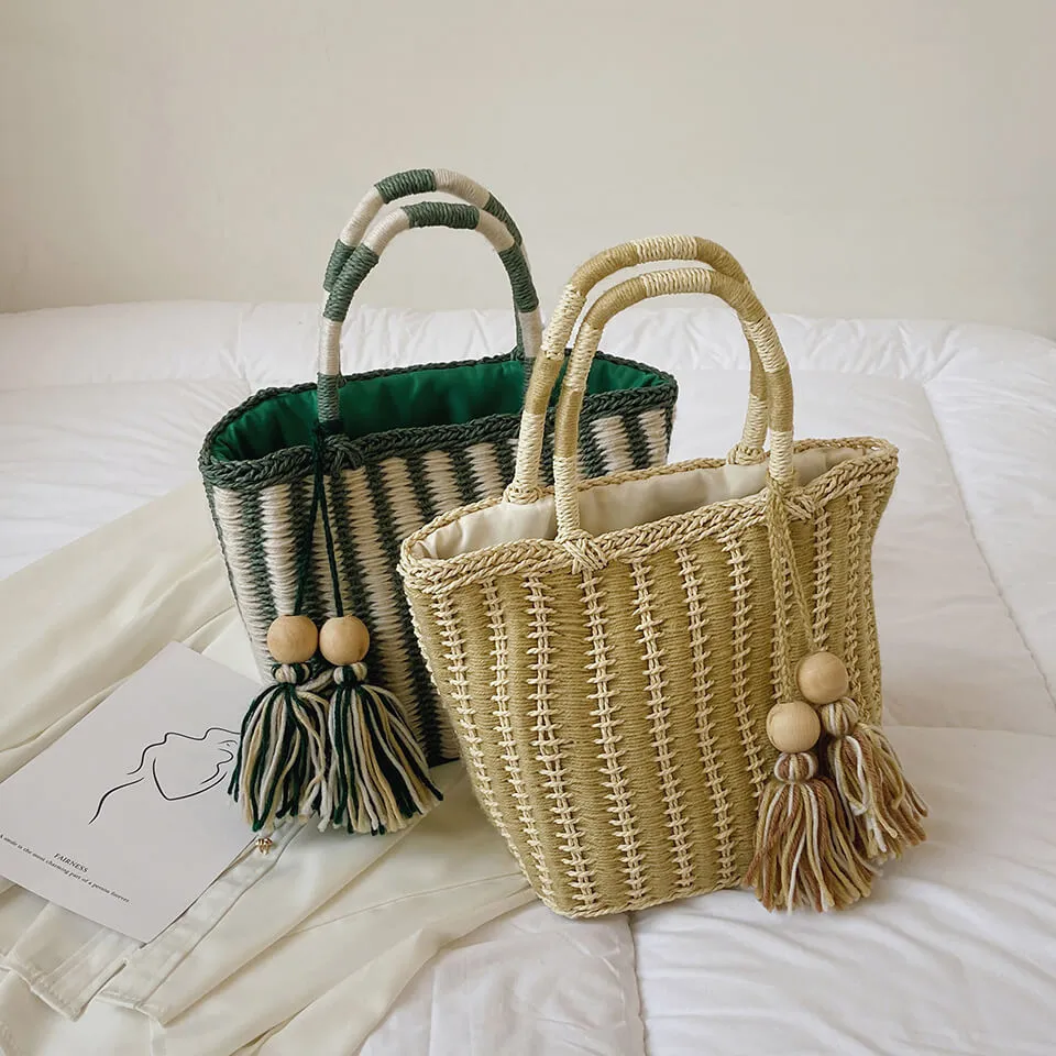 Summer Beach Straw Shoulder Tote Bag Handbags For Women-Showtown