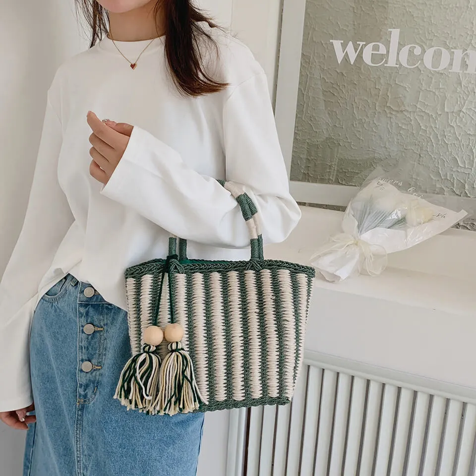 Summer Beach Straw Shoulder Tote Bag Handbags For Women-Showtown