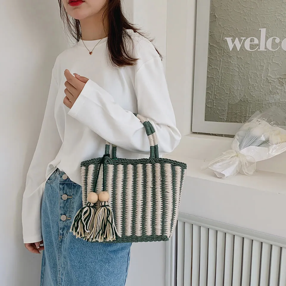 Summer Beach Straw Shoulder Tote Bag Handbags For Women-Showtown