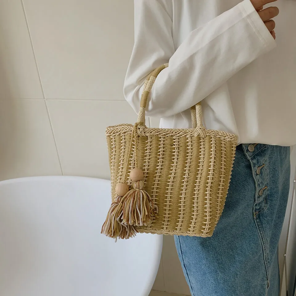 Summer Beach Straw Shoulder Tote Bag Handbags For Women-Showtown