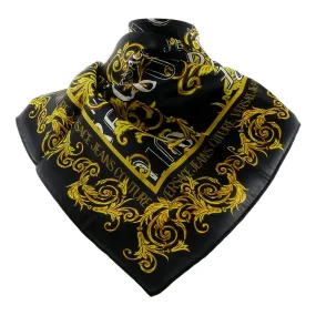 Versace Jeans Couture Black/Gold Signature Baroque Print Square Scarf