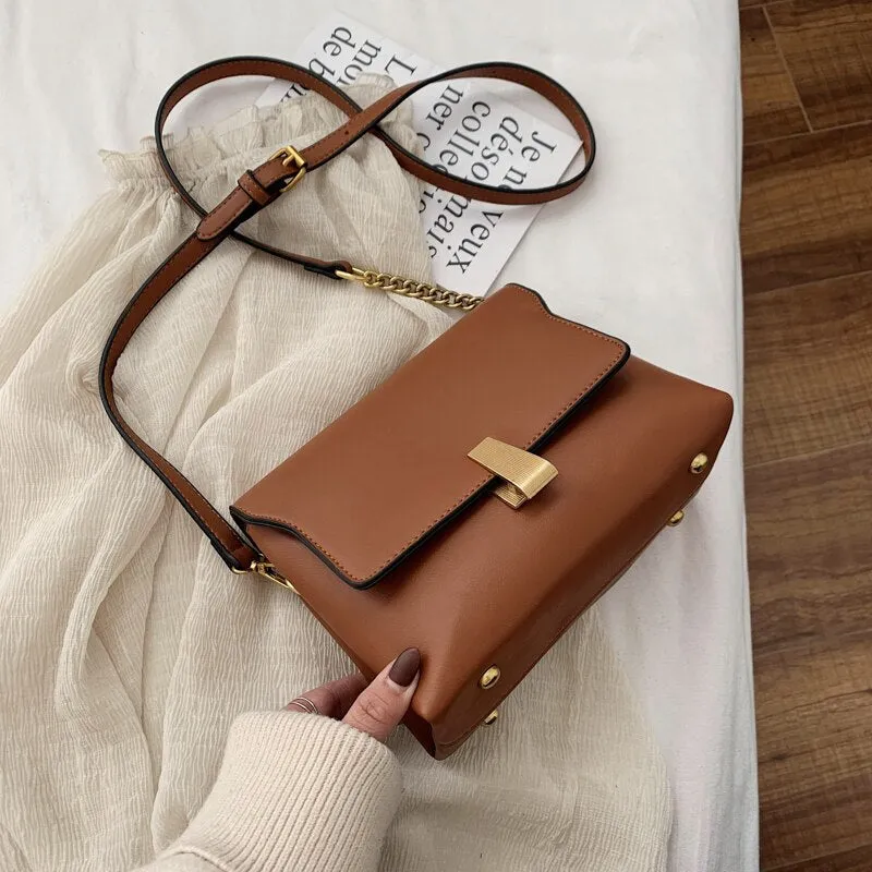 Vintage Square Crossbody bag 2020 Fashion New High quality PU Leather Women's Designer Handbag Lock Shoulder Messenger Bag