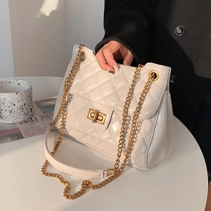 Vvsha Lattice Square Crossbody bag 2024 New High-quality PU Leather Women's Designer Handbag High capacity Shoulder Messenger Bag