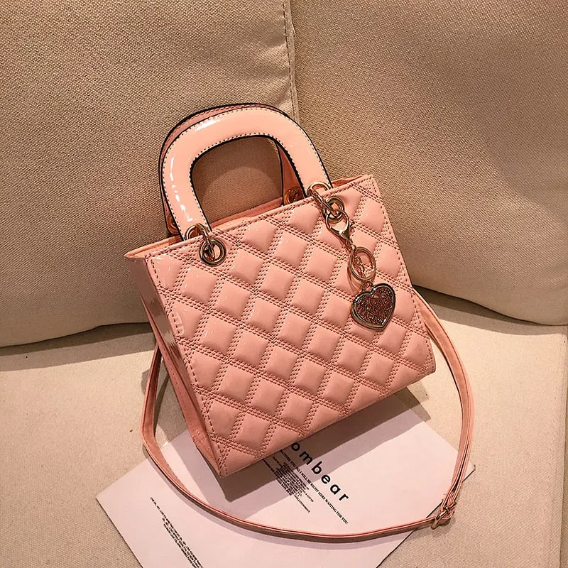 Vvsha Luxury Brand Tote bag 2022 Fashion New High Quality Patent Leather Women's Designer Handbag Lingge Chain Shoulder Messenger Bag