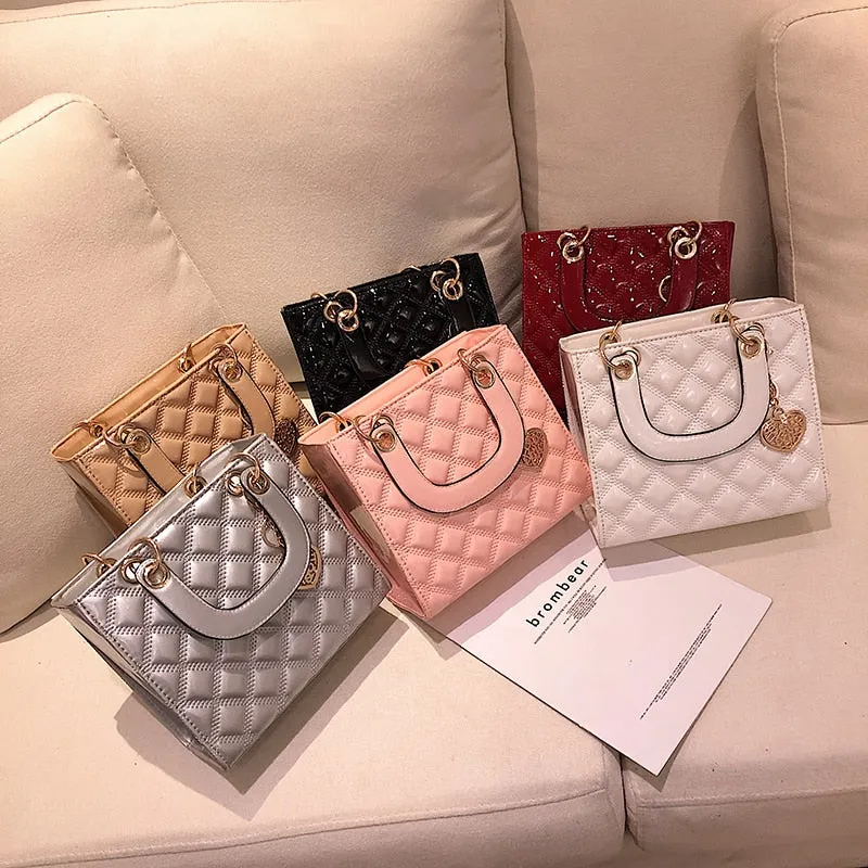 Vvsha Luxury Brand Tote bag 2022 Fashion New High Quality Patent Leather Women's Designer Handbag Lingge Chain Shoulder Messenger Bag
