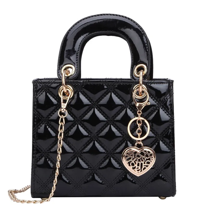 Vvsha Luxury Brand Tote bag 2022 Fashion New High Quality Patent Leather Women's Designer Handbag Lingge Chain Shoulder Messenger Bag