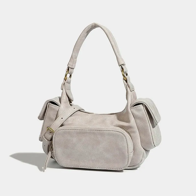 Vvsha Moto & Biker Underarm Bags For Women Luxury Designer Handbag And Purses 2023 New In Vintage Multiple Pockets Shoulder Crossbody